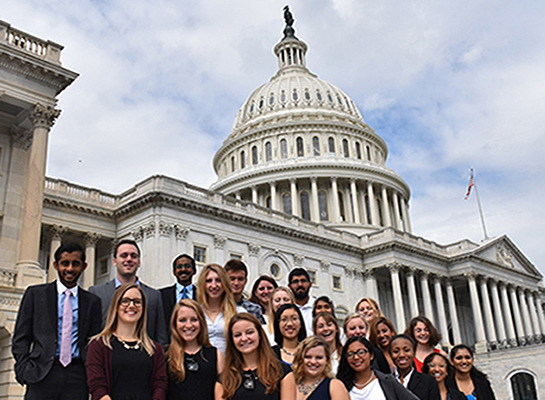 Public Health 2016 Field Trip in front of Capitol Building